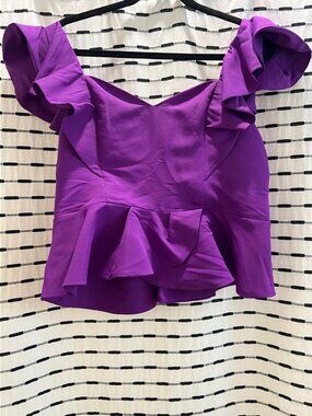 Purple ruffle sleeve top